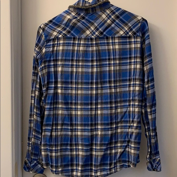 Guess checkered (blue, black & white) blouse - Picture 4 of 7
